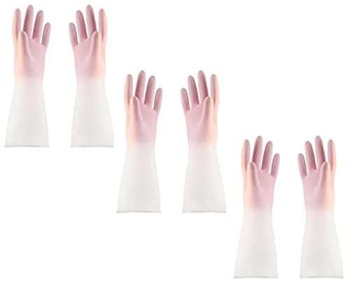 YLWX Gants de Ménage Fins, Gants de Vaisselle Faciles à Nettoyer, Gants de Nettoyage Antidérapants pour la Cuisine et Le Ménage (Color : Pink, Size : M)