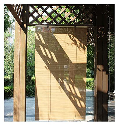 Store Enrouleur Bambou pour Exterieur Terrasse Pergola, Store Venitien Bois, Premium Rideau en Bambou, pour Interieur Fenêtres Decor, Balcon, Couleurs Variées,W80xH180cm/W31.49xH70.87in