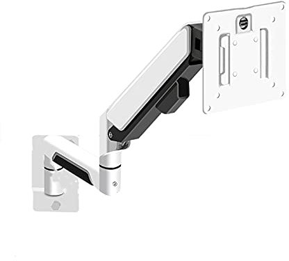 Monitor-Tischhalterung Weißer Monitorständer, Verstellbarer Gasfeder-Einarmständer, 10-32 Monitor-Wandhalterung mit 75/100 mm VESA, hält bis zu 19,8 lbs Computermonitor-Ständerhalter (Size : B)