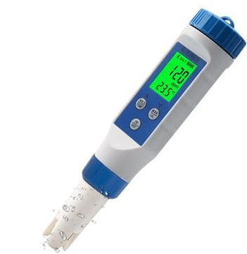 Leicht ablesbares Wasserhärte-Testkit Digital Smart Bluetooth Meerwasser Salzgehalt Messgerät Salz Tester Monitor for Aquarien Pool Fisch Tank Meeresfrüchte Aquakultur 0,1-200ppt Überprüfung der Wasse