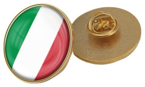 Modische Broschen Und Anstecknadeln Mit Italienischer Flagge, Vintage, Ethnischer Kristall Emaille Anstecker, Origineller Kreativer Patriotischer Schmuck, Charm Hip Hop Anstecker, Geometrisc