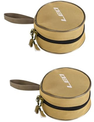 Supvox 2stücke Runde Angeltasche Strapazierfähigem Schockproof Und Schützende Aufbewahrung Für Angelausrüstung Im Freien Khaki Einlagig