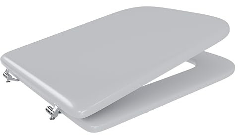 Copriwater Sedile WC In Legno MDF Bianco Tavoletta Universale Rapido Montaggio Adatta Per Tutti i WC Standard Portata Massima 150 Kg Facile Da Pulire Cerniere In Ottone 44 × 36 Cm