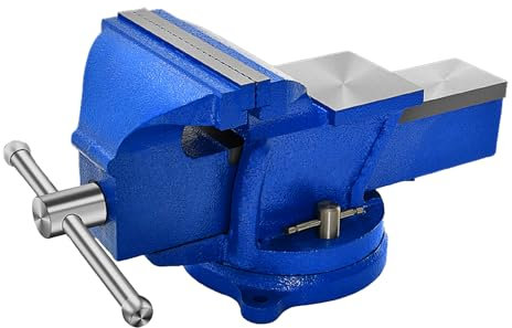 Bench Vise Heavy Duty, Table 6 Vise - Locking Base Clamp Cast Steel 360° Swivel Vice with Anvil, Table Clamp Pipe Lock Pliers Base Desktop for Woodworking Cutting Conduit Drilling, Sanding
