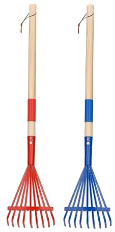 KESOTO Rastrillo de Jardín con Mango Ergonómico, Herramienta para Limpiar Hojas Y Hierba