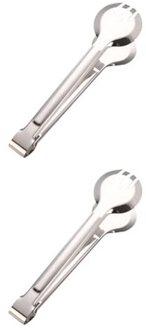 2pcs Food Tongs Stainless Steel ice Cube Tongs Kitchen Tongs Asparagus Sausage Tongs Fish Tongs Pasta Tongs Buffet Stainless Steel Cooking Tweezers BBQ Tongs Grill Steak Cooking Accessories