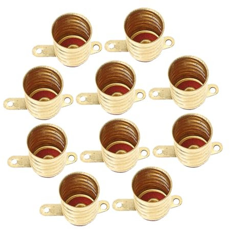 KONTONTY 10pcs Douilles de Lampe Vintage E10 en Cuivre Or, Support de Douille Résistant la Déformation pour Cuisines et Bars, Usage Longue Durée