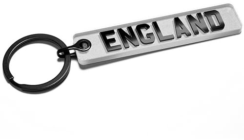 Pixly® England Licence Plate Keychain, Mini UK Number Plate Keyring, Name Key Chain, Car Registration Key Ring, Gift Reg Fob, Gift for Him Her