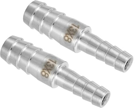 QUARKZMAN 2 Stück 1/2 bis 5/16 Schlauchstutzen Reduzierstück Rohrverschraubung, 304 Edelstahl Schlauchrohrverschraubung für Vakuumsysteme Industrielle Rohrverbindungen, Silber