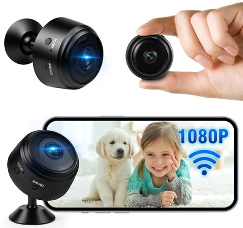 KIMTAR Mini Überwachungskamera, Full HD Mini Kamera WiFi Kleine Kamera, Live Übertragung Handy App Kompakt Bewegungsmelder für Startseite Büro Sicherheit