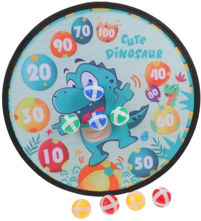 Toddmomy Jeu de Fléchettes pour Garçon et Filles avec Balle Collante Jouets Interactifs Motif Dinosaure Amusement en Intérieur Extérieur Améliore la Coordination Œil-Main 1 Set