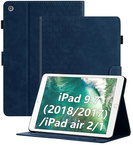 Cicili Custodia per iPad 9.7 2018/2017 (6° generazione) / iPad Air 2 / iPad Air 2 / iPad Air, Flip Case Cover per modello A1893 A1954 A1822 A1823 Tablet Folio Custodia con custodia in pelle PU – Blu