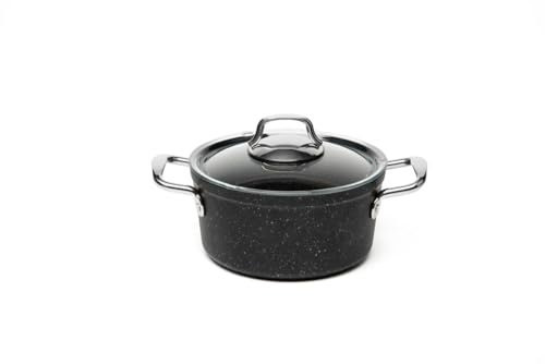 Excelsa Five Stars Casseruola Antiaderente, 20 cm, Alluminio Forgiato con Coperchio in Vetro