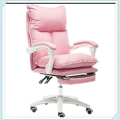 Silla de oficina para videojuegos color rosa, silla ergonómica para mujer, silla reclinable para deportes electrónicos, cómoda oficina en casa y transmisión en vivo (B)