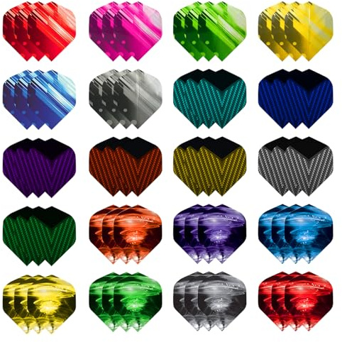 Wsetyy 60Pcs Darts Flight Standard, Extra Strong Dart Flights, Dart Flight for Bar Dart Game, Suitable for Soft/Steel Tip Darts (Style 2)