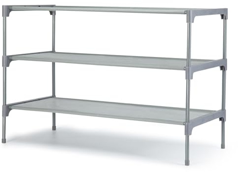 OLYREO Schuhregal 3 Ebenen, Metall Stapelbar Kleine Schuhregal Schmal Platzsparend Schuhregale für 12 Paar Schuhe, Schuhaufbewahrung für Schlafzimmer, Flur, Eingangsbereich | 63 x 30 x 39 cm, passend für 12 Paar, stapelbares Schuhregal für kleine Räume, Eingangsbereich, Schrank
