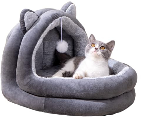 Ihdjasg Lit Caverne pour Animaux | Accessoires pour Animaux Semi-Enclos Et Chauds | Lit Caverne Doux pour Chaton Et Chien - pour Chaton Chiot Lapin Intérieur Chambre Salon Balcon Appartement