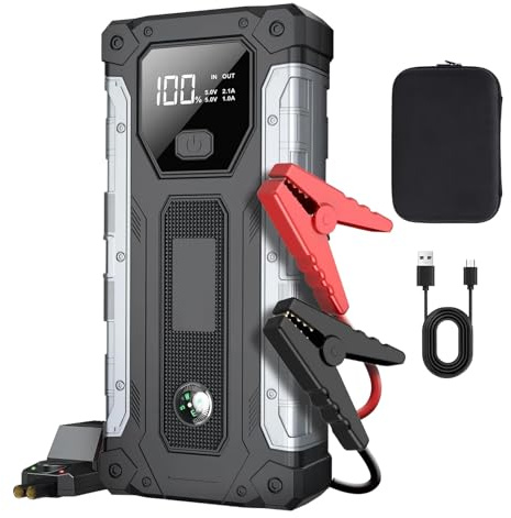 Démarreur de Voiture – Booster d'alimentation 12 V, pour Voiture, SUV, Camping-Car, Camion, Smartphone, Ordinateur Portable