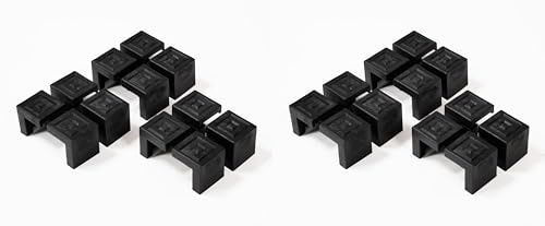 DEGAMO Bodenschoner Satz für Festzeltgarnitur, Kunststoff schwarz, 12-teilig, 2er Set