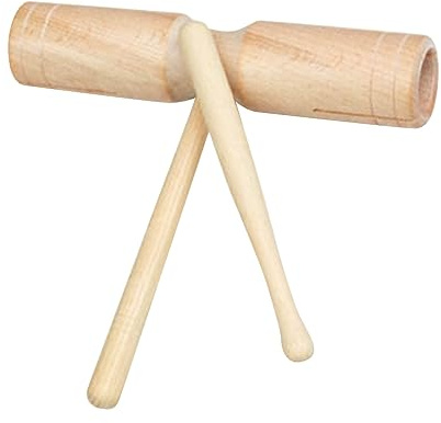 Omquot Doppio tubo sonoro in legno, giocattolo musicale educativo per bambini che risvegliano l'interesse per la musica per le lezioni scolastiche (piccolo cilindro sonoro)