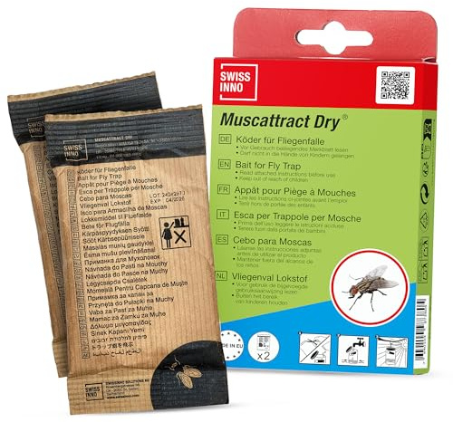 SWISSINNO Nachfüll-Lockstoff für Fliegenfalle – Flüssiger Köder für Außenbereich, kompatibel mit SWISSINNO Outdoor Fliegenfallen, 2 Nachfüllpackung