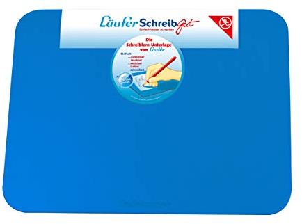 Läufer 30911 SchreibGut Schreibtischunterlage zum Schreiben lernen, für den perfekten Schulanfang, Zubehör für Kinderschreibtisch, rutschfest und abwischbar, blau