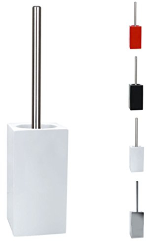 Spirella WC Bürste Toilettenbürste Klobürste Quadro Steingut 11,5 x 45 cm - Weiß