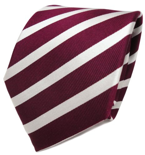 TigerTie Designer Seidenkrawatte in gestreift - Krawattenbreite 8 cm - Clubstreifen