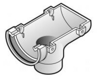 112mm Half Round Gutter Stop End Outlet - White