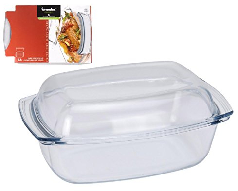 Fuente rectangular cristal con tapa 5l 24x11cm