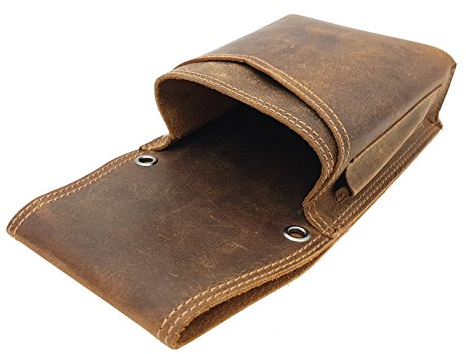 Jockey Club Profi echt Leder Kellnertasche Kellner Holster Köcher Dickes Hunterleder mit Doppelnaht Rustic braun