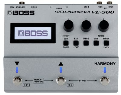 BOSS VE-500 Vocal Performer | Advanced Vocal Multi-Effects Unit for Singing Guitarists | Powerhouse Tools for your Pedalboard | Auto Harmony and Pitch Correction | Guitar Input | Vocoder | Looper