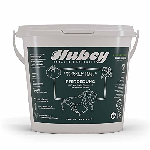 Bio Pferdemist als Dünger (3 kg) - HUBEY Pferdedung für Haus u. Garten - Frischer Pferdedünger als Universaldünger, Blumendünger, Biodünger - organischer Bodenverbesserer