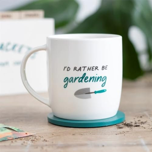 something different IG_10531 Gardening Ceramic Mug | I'd Rather Be | 1pc. 307g, White