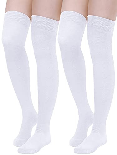 Geyoga 2 Pares Calcetines hasta Rodilla para Mujer Medias hasta Muslo