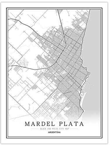 1000 Teile Puzzle Für Erwachsene,Hölzerne Mardel Plata Argentina City Puzzles, Klassisches Schwarz-Weiß Map Puzzle Board, Unmöglich Premium Puzzles, Geschicklichkeitsspielzeug Für Die Ganze Fami