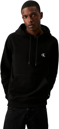 Calvin Klein Uomo Felpa CK Essential con Cappuccio, Nero (CK Black), 3XL