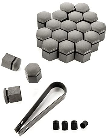 LST 20x Sechskant Radschraube Abdeckkappen 17 mm grau Matt Felgen Kappen Set