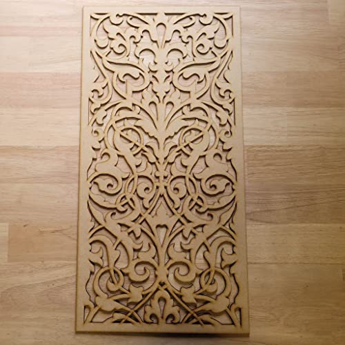 French Damask Panel Screen Radiator Cabinet wall Decorative Screening-grille- Perforated MDF panel (600x300mm) 0062 (6 mm Thick MDF)