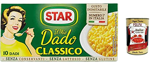 Star Il Mio Dado classico Lot de 12 cubes de bouillon, 10 cubes de bouillon, 100 g, sans conservateur, sans lactose et sans gluten, 400 g