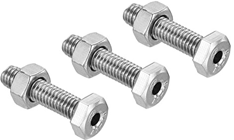 PATIKIL 3 Satz M6x25mm Hohle Außen Sechskant Schraube Zylindrische Lampe Gewindeschrauben Durch Lochschraube mit Mutter 304 Edelstahl