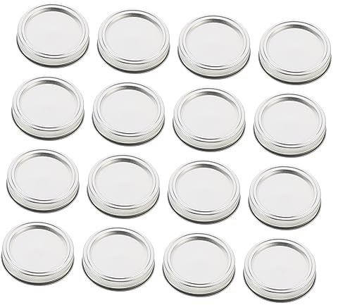 BESTonZON 50sets Tinplate Jar Sealing Rings Jar Sealing Lids for Standard Lids for Candle Making