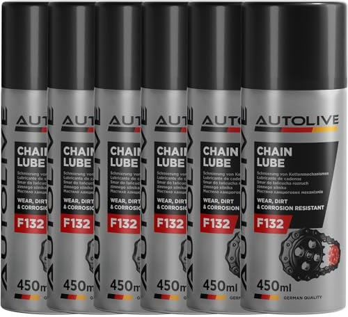 ProFusion Spray Lubricante de Cadenas Automóviles, Ejes, Motocicletas y Bicicletas- Totalmente Sintético - F132 Chain Lube 450 ml (6)
