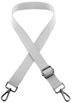 1 Stück Taschengurt 2,5cm Breit für Damen Herren mit Karabiner,Verstellbarer 75-145cm Taschenriemen,Ersatz Schulterriemen Schultergurt,für Duffel Kameratasche Laptoptasche,Grau,Schwarze Schnalle