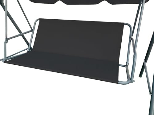 Softclub Replacement Swing Seat Cover Heavy Dudy 600D Oxford Fabric Garden Swing Chair Cover Outdoor Universal Fit for 3 Seater Swing Chair (148 * 50 * 50cm, Black)