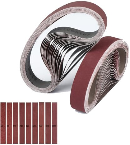 Pack of 10 Sanding Belts 1.18 x 16.5 Inch for CISSIYOG 2 IN 1 Mini Table Saw, Belt Sander Belts 60 80 120 240 320 400 600 800 1000 Assorted Grits