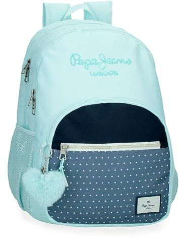 Pepe Jeans Dalma Schulrucksack Kinderrucksack aus Polyester, breite und verstellbare Träger, die sich anpassen, Vordertasche. Von Joumma Bags