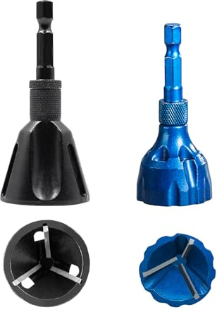 Deburring External Chamfer Tool with Carbide Blades, Hex Shank Deburring Tool, Bolt Thread Repair with Quick Release Shank(2 Size)