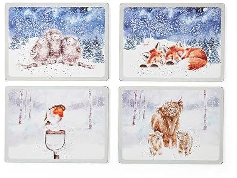 Wrendale Designs Große Platzdeckchen, Winterhimmel, 4 Stück