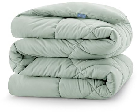 CozyLux Piumino Letto Matrimoniale 220x240 cm per 4 Stagioni, Piumino in Fibra 300 g/m² Autunnale Invernale, Trapunta in Microfibra Morbida e Traspirante, 240x220, Verde